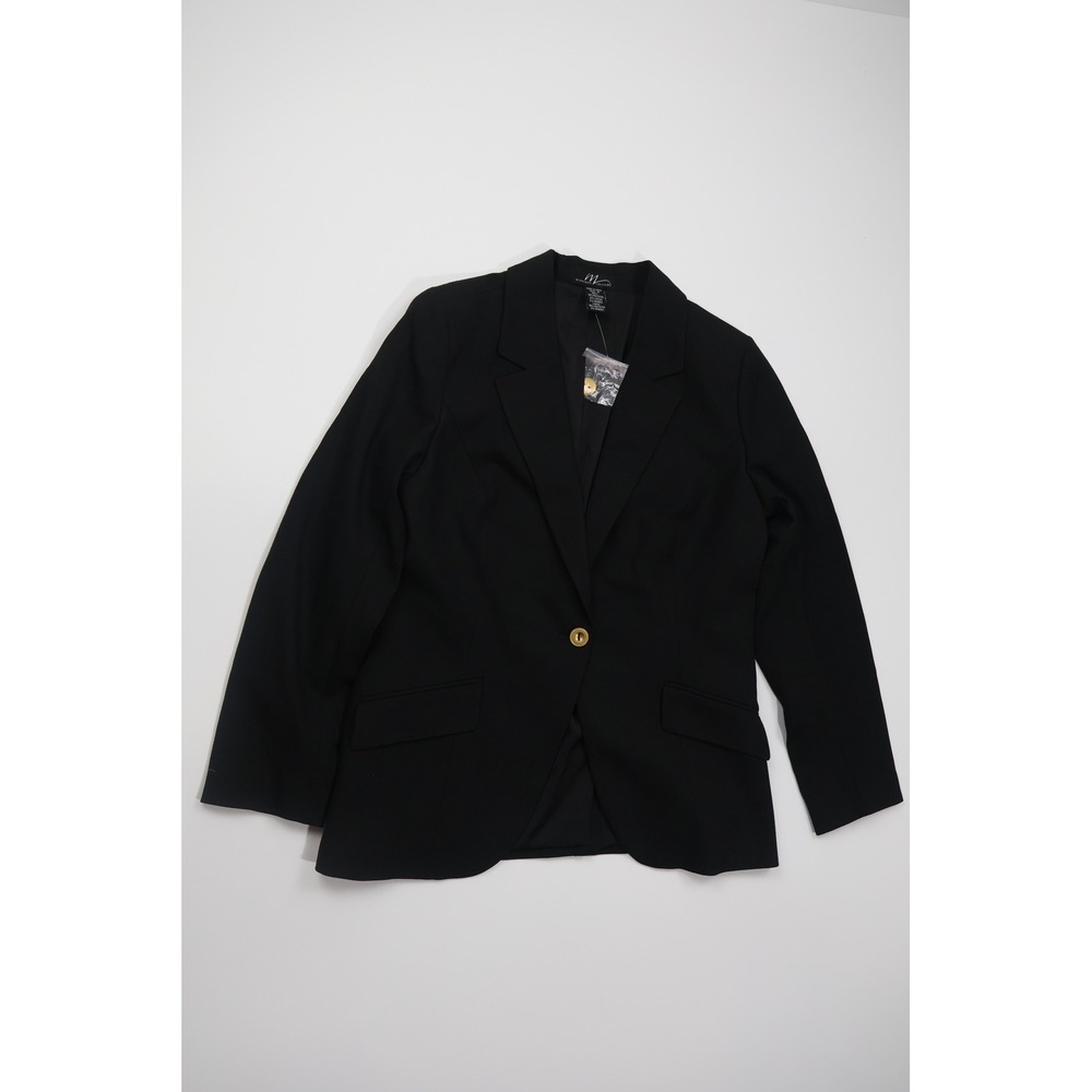 Midnight Velvet Blazer Tailored Structured XS Black Professional Business